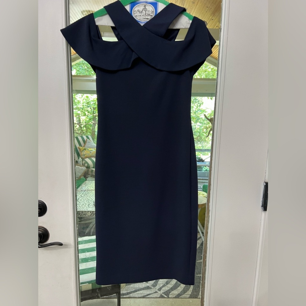 💃💙Rachel Roy💙💃Navy Cold Shoulder Halter Dress Size 0